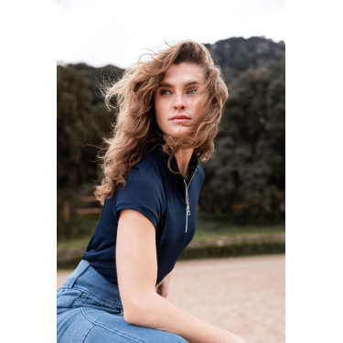 Trainingshemd Horze Mina Damen Öffnung Marineblau