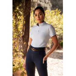 Horze Joie Kinder Trainings-T-Shirt mit kurzen Ärmeln Graublau Morgengrauen