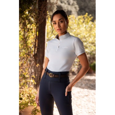 Horze Joie Kinder Trainings-T-Shirt mit kurzen Ärmeln Graublau Morgengrauen