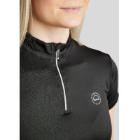 Wettkampf-Poloshirt Montar Everly Crystal Logo Curve Damen Schwarz