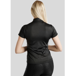 Wettkampf-Poloshirt Montar Everly Crystal Logo Curve Damen Schwarz