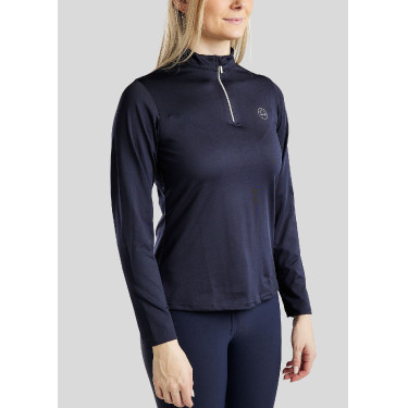 Reitpolo Montar Everly Kinder langärmelig Marine Marineblau