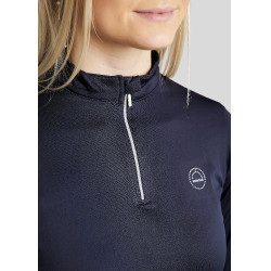 Reitpolo Montar Everly Kinder langärmelig Marine Marineblau