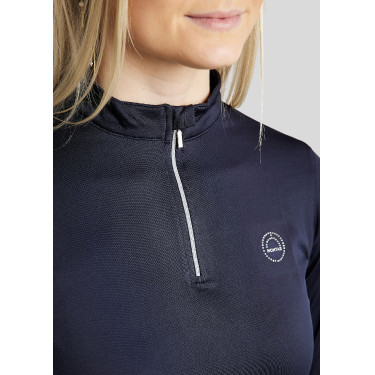 Reitpolo Montar Everly Kinder langärmelig Marine Marineblau