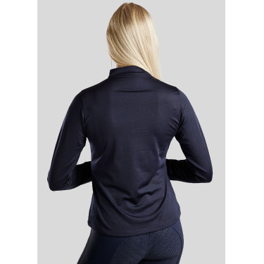 Reitpolo Montar Everly Kinder langärmelig Marine Marineblau