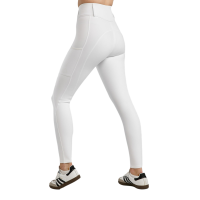 Leggings Montar MoElaine Logo Laserschnitt Vollbesatz Damen Weiß