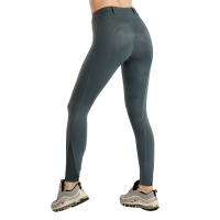 Leggings Montar MoZuna Refined mit Ziernähten und Gunmetal-Kristallen, Vollbesatz Damen Dunkelschiefer Grau