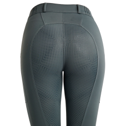 Leggings Montar MoZuna Refined mit Ziernähten und Gunmetal-Kristallen, Vollbesatz Damen Dunkelschiefer Grau