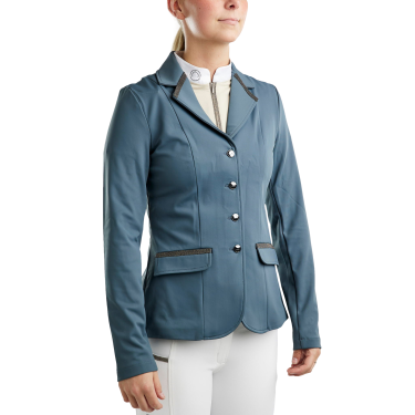 Turnierjacke Montar MoGloria mit Kaviarstreifen Damen Dunkelschiefer Grau