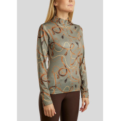 Langarm-Poloshirt Montar mit Haily-Trense-Aufdruck für Damen