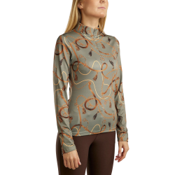 Langarm-Poloshirt Montar mit Haily-Trense-Aufdruck für Damen
