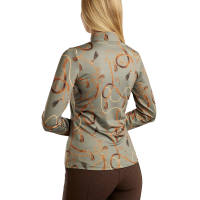 Langarm-Poloshirt Montar mit Haily-Trense-Aufdruck für Damen Staubgrün Grün Langarm-Poloshirt Montar mit Haily-Trense-Aufdruck für Damen Staubgrün Grün