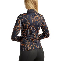 Langarm-Poloshirt Montar mit Haily-Trense-Aufdruck für Damen Dunkelmarine Blau