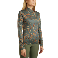 Langarm-Poloshirt Montar mit Haily-Trense-Aufdruck für Damen Kieferngrün Gr&amp;amp;amp;amp;amp;amp;amp;amp;uuml;n