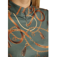 Langarm-Poloshirt Montar mit Haily-Trense-Aufdruck für Damen Staubgrün Grün Langarm-Poloshirt Montar mit Haily-Trense-Aufdruck für Damen Staubgrün Grün