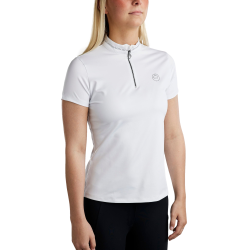 Kurzarm-T-Shirt Montar MoBlair mit dunkelgrauem Kristall Damen Weiß Wei&szlig;