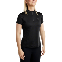 Kurzarm-T-Shirt Montar MoBlair mit dunkelgrauem Kristall Damen Schwarz