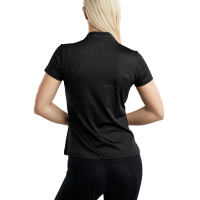 Kurzarm-T-Shirt Montar MoBlair mit dunkelgrauem Kristall Damen Schwarz