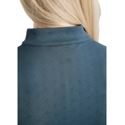 Trainingspolo Montar MoCilia raffiniert Damen Kurzarm Jacquard Dunkelschiefer Grau