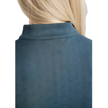 Trainingspolo Montar MoCilia raffiniert Damen Kurzarm Jacquard Dunkelschiefer Grau