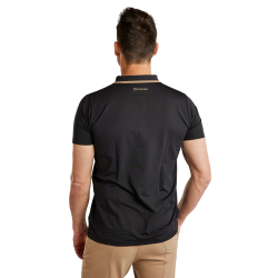 Kurzärmliges Poloshirt Montar MoDrake mit kontrastierendem Kragen und Logo für Herren Schwarz Kurzärmliges Poloshirt Montar MoDrake mit kontrastierendem Kragen und Logo für Herren Schwarz