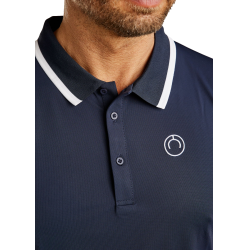 Kurzärmliges Poloshirt Montar MoDrake mit kontrastierendem Kragen und Logo für Herren Marine Marineblau