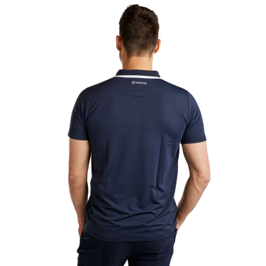 Kurzärmliges Poloshirt Montar MoDrake mit kontrastierendem Kragen und Logo für Herren Marine Marineblau