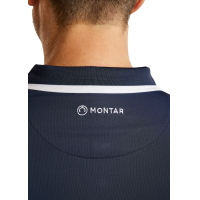 Kurzärmliges Poloshirt Montar MoDrake mit kontrastierendem Kragen und Logo für Herren Marine Marineblau