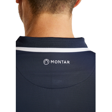 Kurzärmliges Poloshirt Montar MoDrake mit kontrastierendem Kragen und Logo für Herren Marine Marineblau