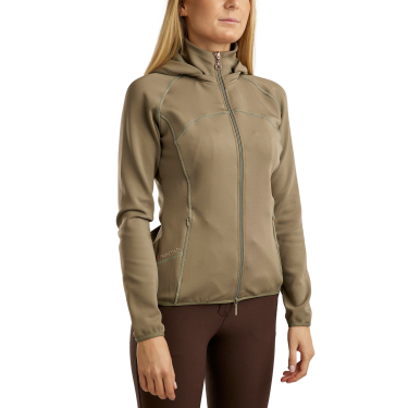 Damen-Kapuzenjacke Montar Liza Kristalle Roségold mit durchgehendem Reißverschluss