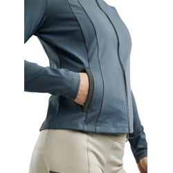 Damen-Full-Zip-Jacke Montar MoGloria mit Kaviarstreifen Dunkelschiefer Grau Damen-Full-Zip-Jacke Montar MoGloria mit Kaviarstreifen Dunkelschiefer Grau