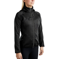 Softshelljacke mit Reißverschluss Montar MoBlair abnehmbare Kapuze Kristalle Gun Metal Damen