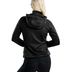 Softshelljacke mit Reißverschluss Montar MoBlair abnehmbare Kapuze Kristalle Gun Metal Damen Schwarz