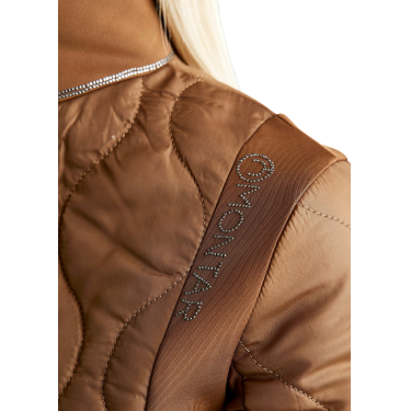 Hybridjacke Montar MoMary Kristalle Gun Metal Damen Karamell Braun