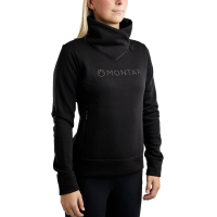 Sweatshirt Montar MoNaja mit hohem Kragen Kristalle Gun Metal Damen Schwarz