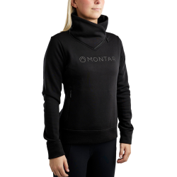 Sweatshirt Montar MoNaja mit hohem Kragen Kristalle Gun Metal Damen