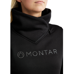 Sweatshirt Montar MoNaja mit hohem Kragen Kristalle Gun Metal Damen Schwarz Sweatshirt Montar MoNaja mit hohem Kragen Kristalle Gun Metal Damen Schwarz