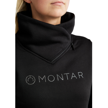 Sweatshirt Montar MoNaja mit hohem Kragen Kristalle Gun Metal Damen Sweatshirt Montar MoNaja mit hohem Kragen Kristalle Gun Metal Damen