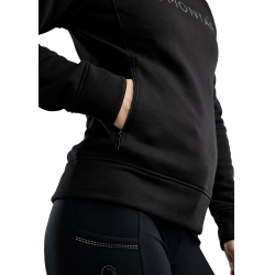 Sweatshirt Montar MoNaja mit hohem Kragen Kristalle Gun Metal Damen Schwarz Sweatshirt Montar MoNaja mit hohem Kragen Kristalle Gun Metal Damen Schwarz