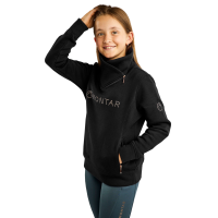 Sweatshirt Montar MoNaja Junior seitlicher Reißverschluss Kristalle Roségold Schwarz