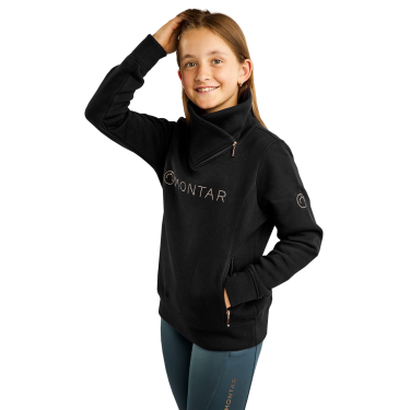 Sweatshirt Montar MoNaja Junior seitlicher Reißverschluss Kristalle Roségold