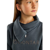Sweatshirt Montar MoNaja Junior seitlicher Reißverschluss Kristalle Roségold Schwarz