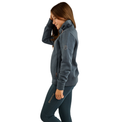 Sweatshirt Montar MoNaja Junior seitlicher Reißverschluss Kristalle Roségold Dunkelschiefer Grau Sweatshirt Montar MoNaja Junior seitlicher Reißverschluss Kristalle Roségold Dunkelschiefer Grau