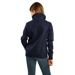 Sweatshirt Montar MoNaja Junior seitlicher Reißverschluss Kristalle Roségold Marine Marineblau