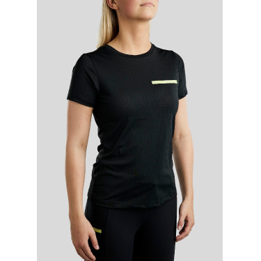 T-Shirt aus Maschenware mit kurzen Ärmeln Montar MoStella kontrastierendes Logo Damen T-Shirt aus Maschenware mit kurzen Ärmeln Montar MoStella kontrastierendes Logo Damen
