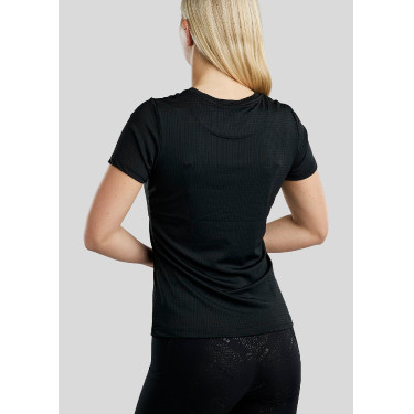 T-Shirt aus Maschenware mit kurzen Ärmeln Montar MoStella kontrastierendes Logo Damen T-Shirt aus Maschenware mit kurzen Ärmeln Montar MoStella kontrastierendes Logo Damen