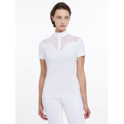 Turnierpolo Emily LeMieux Kurzarm Weiß Wei&amp;szlig;