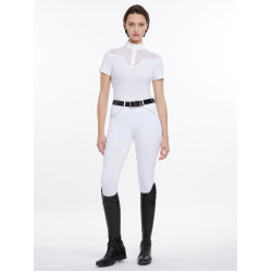 Turnierpolo Emily LeMieux Kurzarm Weiß Wei&amp;szlig;