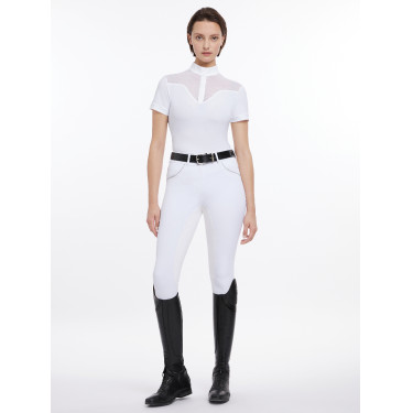 Turnierpolo Emily LeMieux Kurzarm Weiß Wei&amp;szlig;