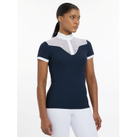 Turnierpolo Emily LeMieux Kurzarm Marine altes Modell Marineblau